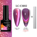 LILYCUTE 7ML Colorful Double Light Cat Magnetic Gel Nail Polish 9D Glitter Sparkling Rainbow Laser Soak Off Nail Art DIY Varnish