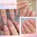 LILYCUTE 6PCs/SET 7ML Jelly Sea Glass Nail Gel Polish Spring Translucent Pink Nude Semi Permanent Soak Off Nail Art Manicure Kit