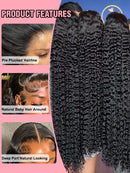 250 Density Deep Wave 40 Inch 13x6 Hd Lace Front Wig Human Hair Curly Wigs Water Wave Transparent Lace Front Wig For Black Women