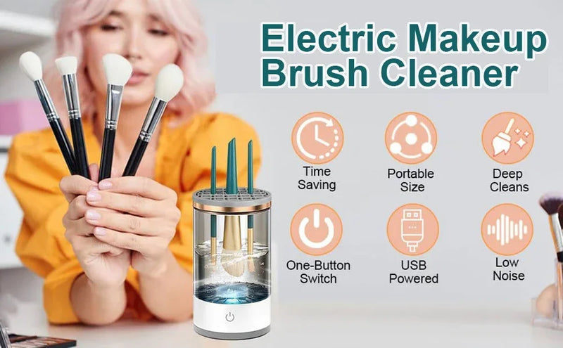 Electric Makeup Brush Cleaner Rechargeable Makeup Brushes Cleaning Tool Automatic Makeup Brush Cleaning Stand Device