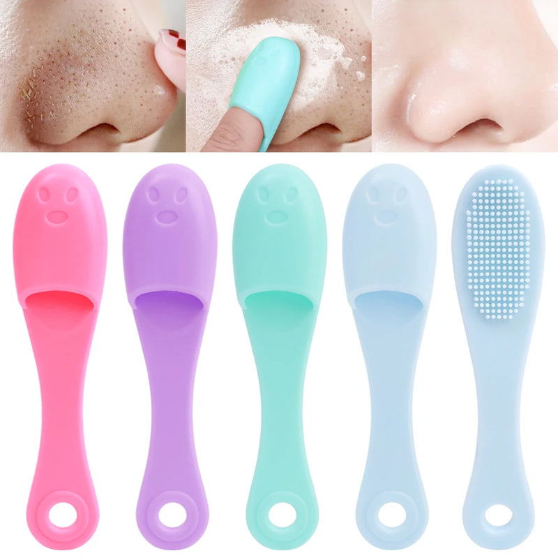 Silicone Nose Brush Facial Pore Cleaner Portable Blackhead Double-sided Massage Brushes Beauty Cleaning Tool Facial Nasal Scrub