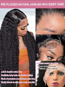Transparent 250 Density Water Wave 13x4 13x6 Lace Front Wigs Human Hair Curly Wigs 40 46 Inch Deep Wave Lace Front Wig For Women