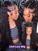 250 Density Deep Wave 40 Inch 13x6 Hd Lace Front Wig Human Hair Curly Wigs Water Wave Transparent Lace Front Wig For Black Women