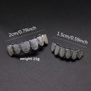 HipHop CZ Teeth Set For Unisex Top Bottom Mouth Gold Silver Color Teeth Tooth Cap Removable Dental Fashion Jewelry