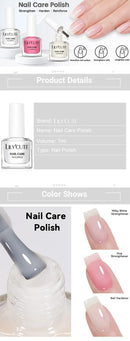 LILYCUTE 7ML Nail Care Polish Milky White Pink Strengthener Effect Long Lasting Care Polish Varnish Fast Drying No Need Lamp