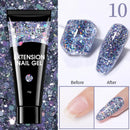 LILYCUTE 1Pc Quick Extension Gel Nail Nude Pink Glitter Building Acrylic Semi Permanent Soak Off UV LED Polish Nail Art Varnish