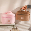 Soft Plush Large Capcity Makeup Bags for Women Daily Cosmetics Organzier Simple Style Tote Travel Toiletry Bag Sac A Main