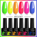 LILYCUTE 6Pcs/Set 7ML Brown Gel Nail Polish Winter Coffee Semi Permanent Soak Off UV Gel Design Nail Art Manicure Kit Varnish