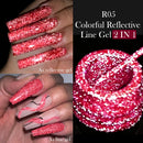 LILYCUTE 5ML Reflective Glitter Liner Gel Nail Polish French Colorful Laser Sparkling Painting Nail Art Semi Permanent UV Gel