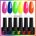 LILYCUTE 6Pcs/Set 7ML Brown Gel Nail Polish Winter Coffee Semi Permanent Soak Off UV Gel Design Nail Art Manicure Kit Varnish