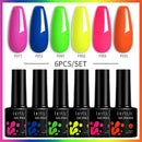 LILYCUTE 6Pcs/Set 7ML Brown Gel Nail Polish Winter Coffee Semi Permanent Soak Off UV Gel Design Nail Art Manicure Kit Varnish