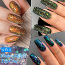 LILYCUTE 7ML Flakes Glitter Top Coat Gold Foil Effect 2 IN 1 Nail Art Gel Nail Polish Soak Off Semi Permanent Varnish For Nails
