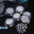 6pcs Maple Leaf Nail Sequins Mixed Hexagon Diamond Powder Design Autumn Winter Style Mirror Paillettes Manicure Slices Spangles