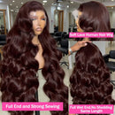 Body Wave Chocolate Brown 13x6 Lace Front Wigs Human Hair Pre Plucked Brazilian Brown Virgin Hair 13x4 HD Frontal Wig 200Density