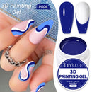 LILYCUTE 8ml 3D Painting Nail Gel White Black Color High Saturation Gradient Pat Multifunctional UV LED No Wipe Manicure Gel