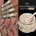 LILYCUTE 5ML Reflective Glitter Liner Gel Nail Polish French Colorful Laser Sparkling Painting Nail Art Semi Permanent UV Gel