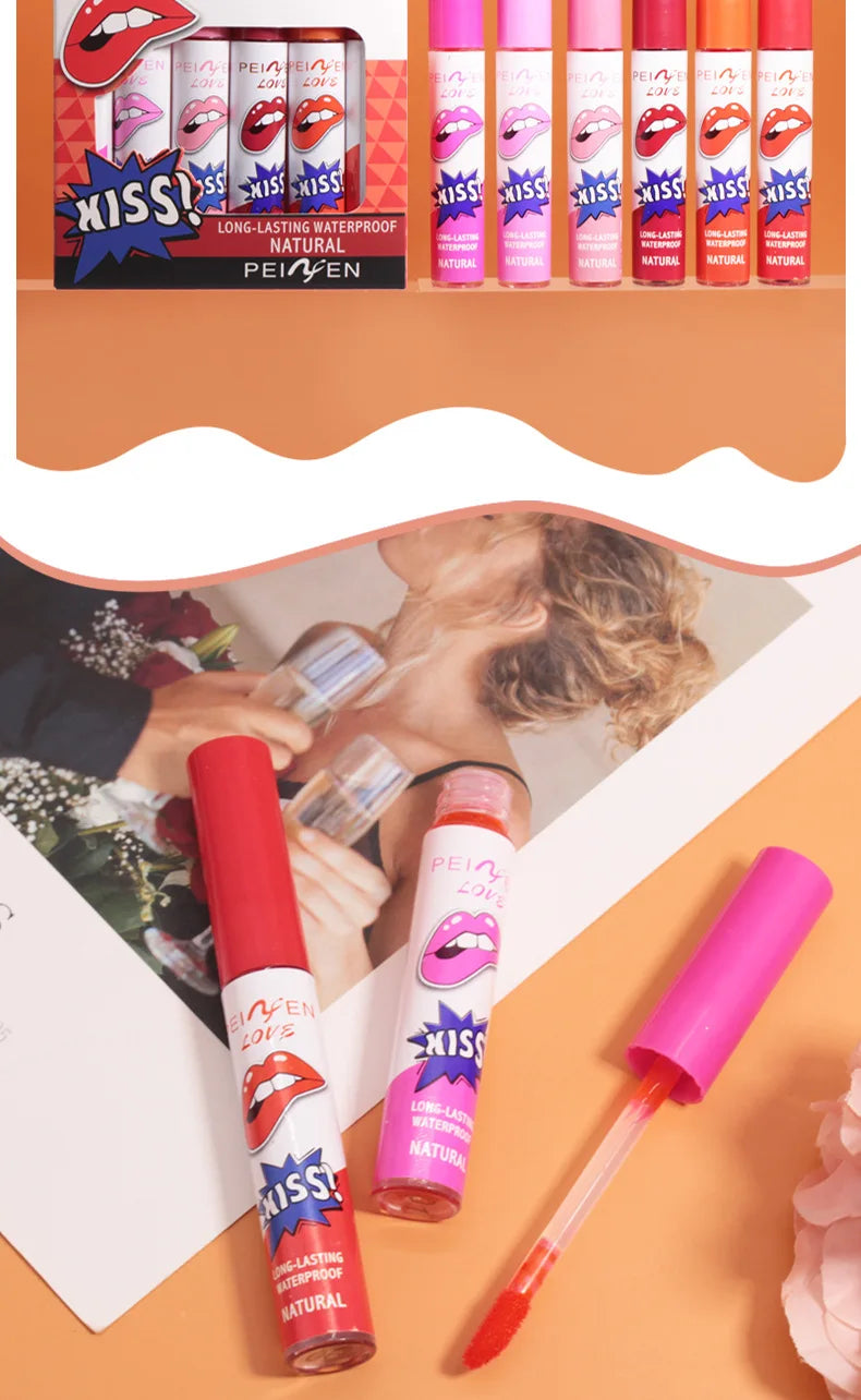 6 Colors Tattoo Magic Color Lip Stain Lip Tint Long Lasting Waterproof Lipstick Sets for Women Peel Off Colored Matte Sexy Color