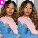 T1b/30 Ombre Brown Loose Deep Wave Bundles With HD Closure Raw Human Hair Weave 3/4 Bundles with Closure Frontal Preplucked