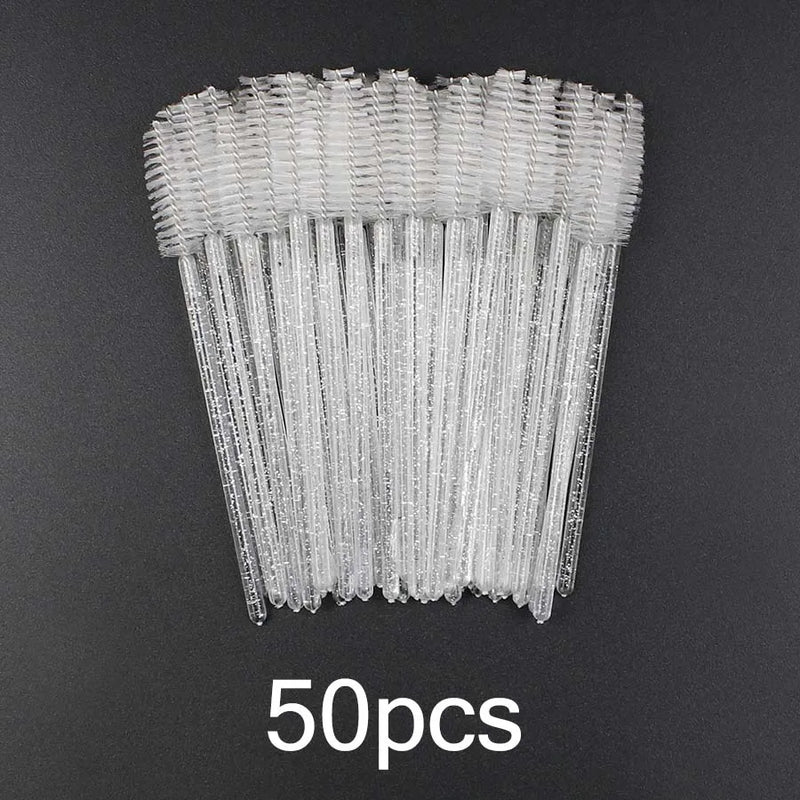 50pcs Disposable Eyebrow brush for Eyelash Extension Mascara Wand Applicator Spoolers Eye Lashes Cosmetic Brushes makeup tools