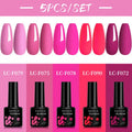 LILYCUTE 4/5Pcs/Set 7ML Nude Pink Gel Nail Polish and Translucent Jelly Nail Art Gel Semi Permanent Soak Off Design Manicure Set