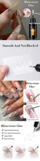 LILYCUTE 10ML Nail Rehinestone Glue Gel Nail Glue Super Strong Adhesive Gel DIY For Nail Charms Rhinestones Beads Flower