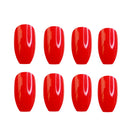 24Pcs Christmas Red Press On False Nails With Adhesive Short Ballerina Coffin Fake Nails DIY Full Cover Tips Manicure Tool