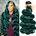 15A Dark Green Colored Body Wave Bundles Human Hair Raw Remy Bundles 1/2/3/4 PCS  Double Weft Cheap Hair Extensions For Women