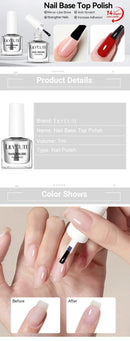 LILYCUTE 7ML Nail Base Top Polish Clear Bright Effect Semi-permanent Long Lasting Nail Art Varnish Fast Drying No Need Lamp