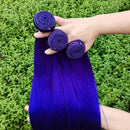 Colored Straight Virgin Human Hair Bundles Blue/Yellow/Red/Green Virgin Raw Hair Brazilian Weaving 1/2/3 Pcs Deals 10-30 Inches