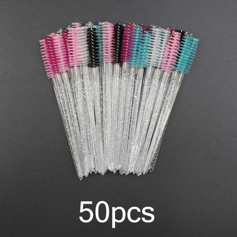 50pcs Disposable Eyebrow brush for Eyelash Extension Mascara Wand Applicator Spoolers Eye Lashes Cosmetic Brushes makeup tools