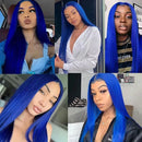 BINF Raw Unprocessed Brazilian Bone Straight Human Hair Bundles Blue Colored 1/3/4/Pcs Lot Human Hair Extensions For Women