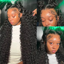 300 Density Human Hair Wigs 100% Transparent Curly Wigs 13x6 Hd Lace Frontal Wig Brazilian High Density Deep Wave Wigs 40 Inch