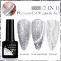 LILYCUTE 7ML Platinum Cat Magnetic Gel Nail Polish Sparkling Rose Gold Foils Glitter Semi Permanent UV Gel Nail Art Manicure