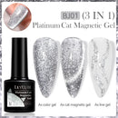 LILYCUTE 7ML Platinum Cat Magnetic Gel Nail Polish Sparkling Rose Gold Foils Glitter Semi Permanent UV Gel Nail Art Manicure