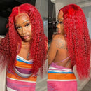 10-30 Inches #Red Deep Curly Wave Bundles Human Hair Weave Bundles Deal #99J Burgundy Red Colored Virgin Raw Hair Weave Bundles