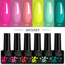 LILYCUTE 6Pcs/Set 7ML Gel DIY Nail Polish Bright Pink Semi Permanent Soak Off UV LED Gel Varnish Nail Art Design Manicure Kit