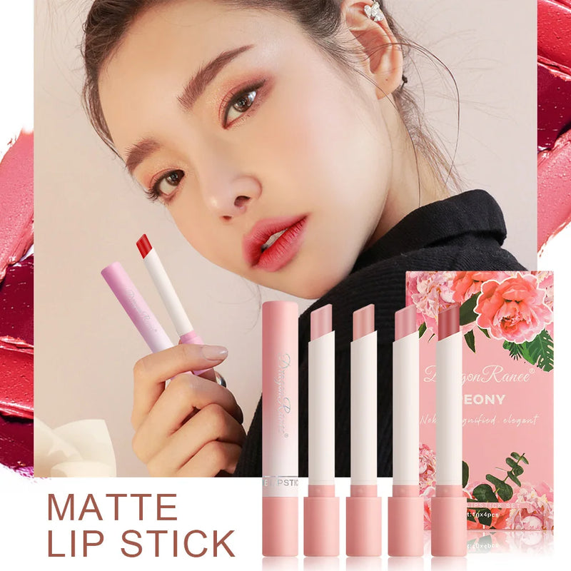 4pcs/Set Cigarette Lipstick Matte Matte Lipstick Eat Earth Pumpkin Dirty Orange Chilli Red