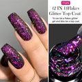 LILYCUTE 7ML 2 IN 1 Flakes Glitter No Wipe Top Coat Gel Nail Polish Vernis Sparking Auroras Semi Permanent UV Gel Nail Art