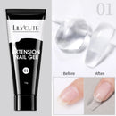 LILYCUTE 1Pc Quick Extension Gel Nail Nude Pink Glitter Building Acrylic Semi Permanent Soak Off UV LED Polish Nail Art Varnish