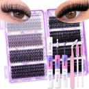 DlY Eyelash Extension Kit Mix Styles Large Capacity Manga Eye Individual Lashes Cluster D Curl With Lash Bond Lash Remove