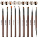 LINMANDA Nail Art Design Pen Painting Tools with Nail Extension Gel Brush Nail Gel Brush Salon at Home Diy Manicure 9psc