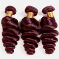 #99J Loose Wave Brazilian Human Hair Weave Bundles Burgundy Red Remy Color 1/3/4 Bundles Hot Sale Deals for Wig Extensions