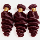 #99J Loose Wave Brazilian Human Hair Weave Bundles Burgundy Red Remy Color 1/3/4 Bundles Hot Sale Deals for Wig Extensions
