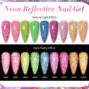 LILYCUTE 7ml Pink Fluorescent Reflective Gel Nail Polish Shining Glitter Neon Semi Permanent Soak Off UV Gel Nail Art Manicure