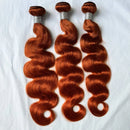 Ginger Color Body Wave Bundles Human Hair with Closure