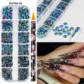 12Grids(6000pc) 3D Resin Nail Art Rhinestones+Tools 2mm Brilliant Diamond Nail Charms DIY Clothes Phone Case Manicure Accessory