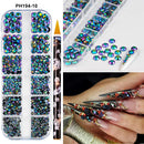 12Grids(6000pc) 3D Resin Nail Art Rhinestones+Tools 2mm Brilliant Diamond Nail Charms DIY Clothes Phone Case Manicure Accessory
