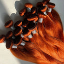 #350 Ginger Color Bone Straight Human Hair Bundles with HD Transparent Lace Frontal Closure And Bundles Virgin Hair Extensions