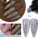 LILYCUTE 1Pc Quick Extension Gel Nail Nude Pink Glitter Building Acrylic Semi Permanent Soak Off UV LED Polish Nail Art Varnish