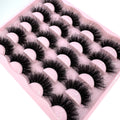 New 10 Pairs 3D Faux Mink Lashes Wispy Fluffy 25MM False Eyelashes Thick Volume Dramatic Cat Eye Lashes Long Strip Wispy Makeup